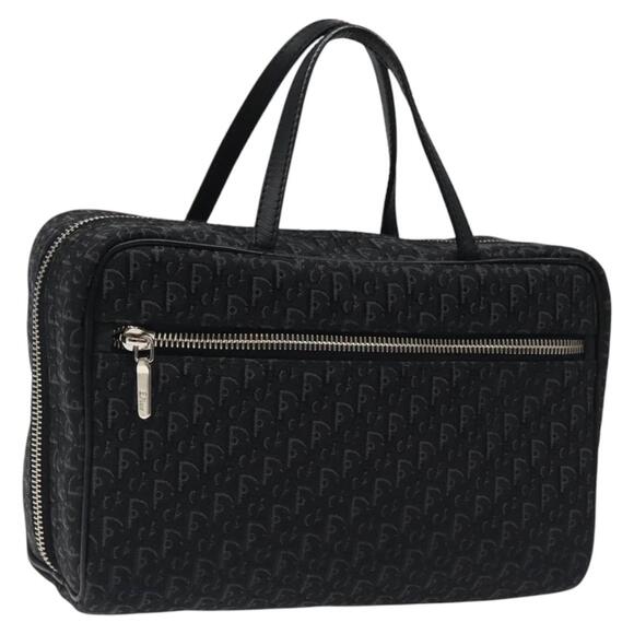DIOR Trotter Canvas Hand Bag Black Silver - Picture 1 of 13